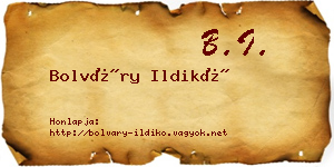 Bolváry Ildikó névjegykártya